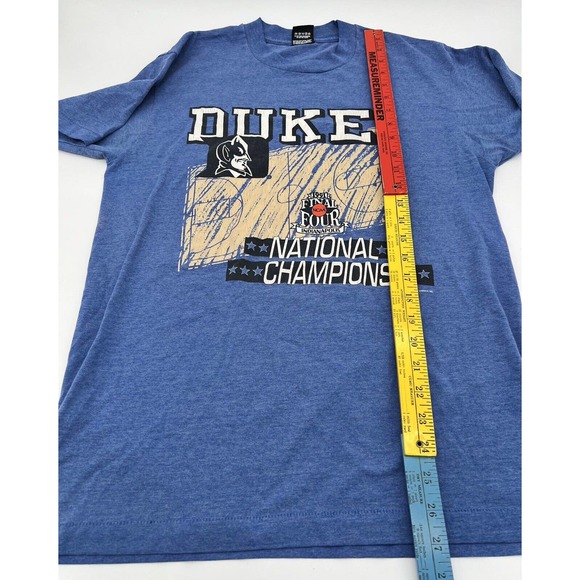 Duke Blue Devils T-Shirt Vtg NCAA Final Four 4 Champion Single Stitch 1991 Sz L - Picture 6 of 9